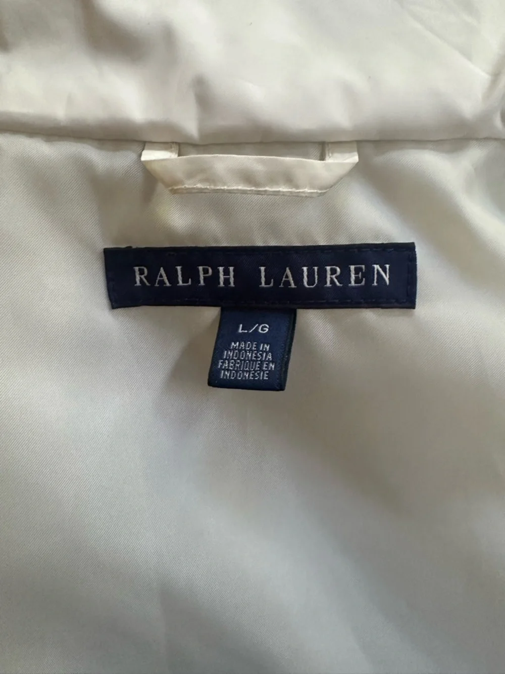 Ralph Lauren Blue Label Quilted Full-Zip Vest In White Size Large Like New! - Picture 7 of 9